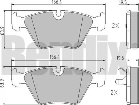 BENDIX 510074 - Тормозные колодки, дисковые, комплект autospares.lv