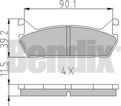 BENDIX 510078 - Тормозные колодки, дисковые, комплект autospares.lv