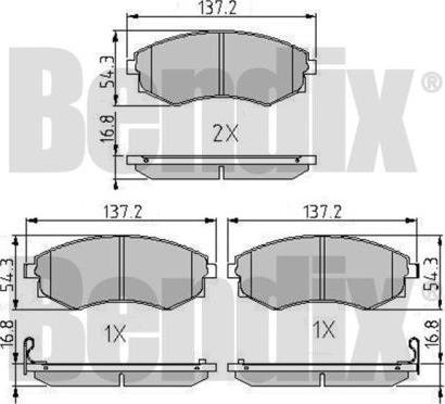 BENDIX 510072 - Тормозные колодки, дисковые, комплект autospares.lv