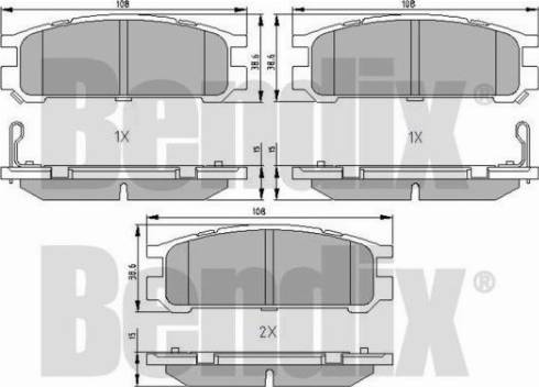 BENDIX 510144 - Тормозные колодки, дисковые, комплект autospares.lv