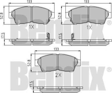 BENDIX 510145 - Тормозные колодки, дисковые, комплект autospares.lv