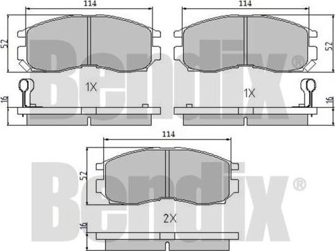BENDIX 510141 - Тормозные колодки, дисковые, комплект autospares.lv