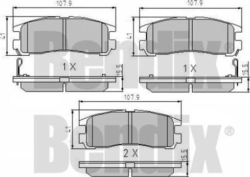 BENDIX 510142 - Тормозные колодки, дисковые, комплект autospares.lv