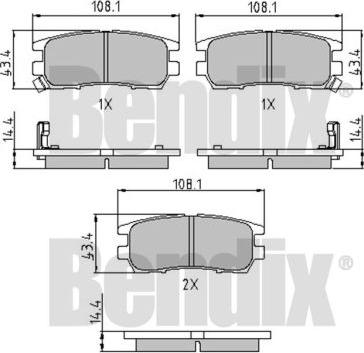 BENDIX 510147 - Тормозные колодки, дисковые, комплект autospares.lv