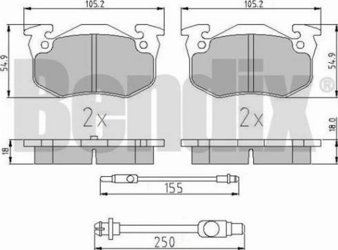 BENDIX 510189 - Тормозные колодки, дисковые, комплект autospares.lv