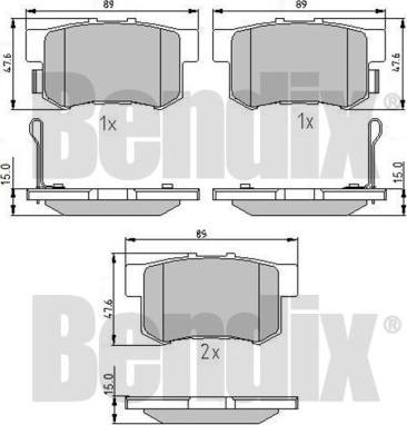 BENDIX 510132 - Тормозные колодки, дисковые, комплект autospares.lv