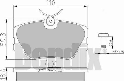 BENDIX 510129 - Тормозные колодки, дисковые, комплект autospares.lv