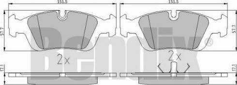 BENDIX 510121 - Тормозные колодки, дисковые, комплект autospares.lv