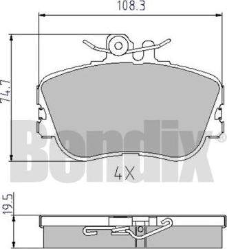 BENDIX 510171 - Тормозные колодки, дисковые, комплект autospares.lv