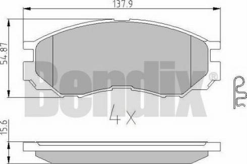 BENDIX 510842 - Тормозные колодки, дисковые, комплект autospares.lv