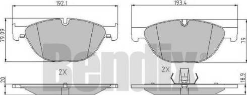 BENDIX 510860 - Тормозные колодки, дисковые, комплект autospares.lv