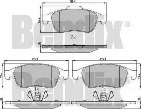 BENDIX 510867 - Тормозные колодки, дисковые, комплект autospares.lv