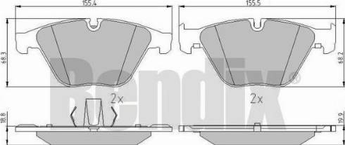 BENDIX 510804 - Тормозные колодки, дисковые, комплект autospares.lv