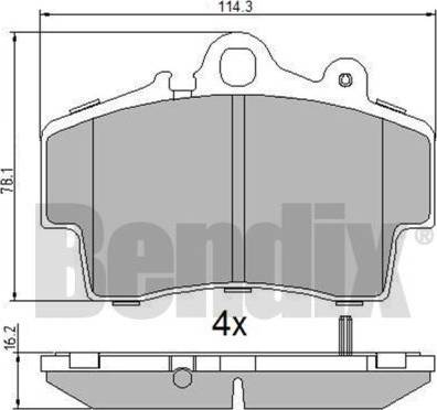 BENDIX 510801 - Тормозные колодки, дисковые, комплект autospares.lv