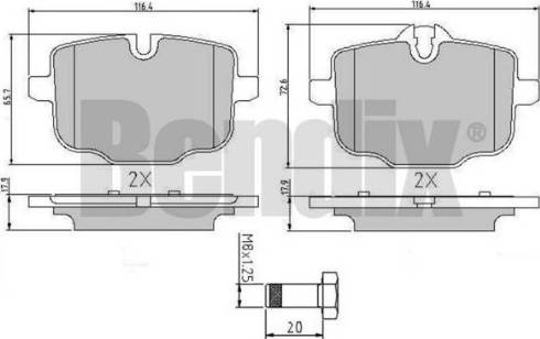 BENDIX 510803 - Тормозные колодки, дисковые, комплект autospares.lv