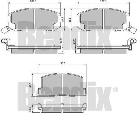 BENDIX 510807 - Тормозные колодки, дисковые, комплект autospares.lv