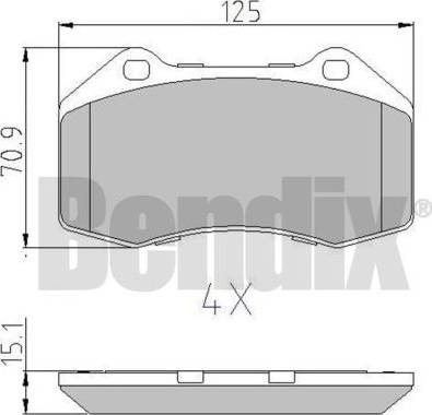 BENDIX 510816 - Тормозные колодки, дисковые, комплект autospares.lv