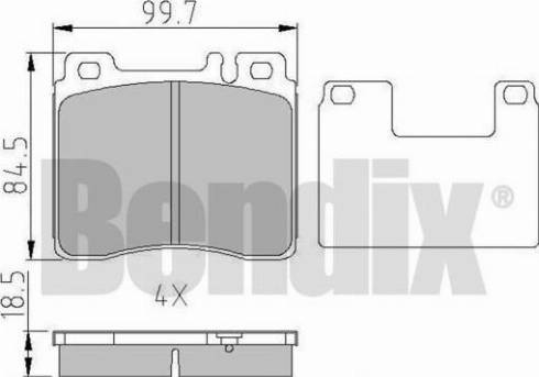 BENDIX 510839 - Тормозные колодки, дисковые, комплект autospares.lv