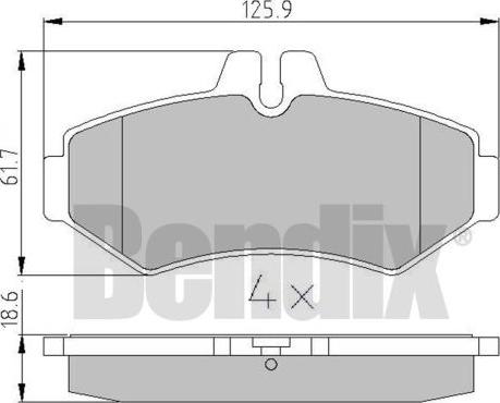 BENDIX 510824 - Тормозные колодки, дисковые, комплект autospares.lv