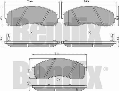 BENDIX 510827 - Тормозные колодки, дисковые, комплект autospares.lv