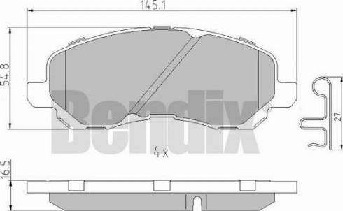 BENDIX 510874 - Тормозные колодки, дисковые, комплект autospares.lv