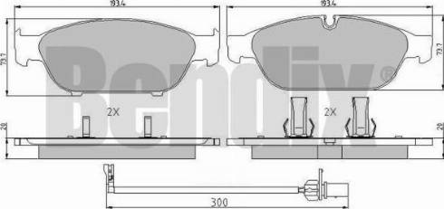 BENDIX 510876 - Тормозные колодки, дисковые, комплект autospares.lv