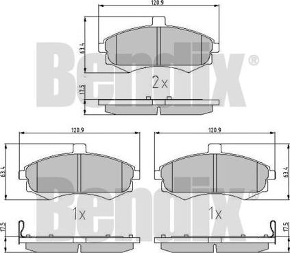 BENDIX 510871 - Тормозные колодки, дисковые, комплект autospares.lv