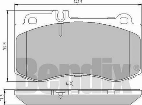 BENDIX 510878 - Тормозные колодки, дисковые, комплект autospares.lv