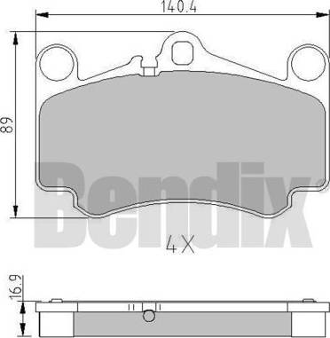 BENDIX 510872 - Тормозные колодки, дисковые, комплект autospares.lv