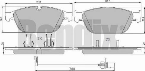 BENDIX 510877 - Тормозные колодки, дисковые, комплект autospares.lv