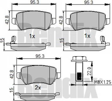 BENDIX 510399 - Тормозные колодки, дисковые, комплект autospares.lv