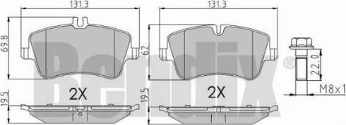 BENDIX 510395 - Тормозные колодки, дисковые, комплект autospares.lv