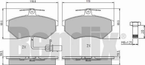 BENDIX 510391 - Тормозные колодки, дисковые, комплект autospares.lv