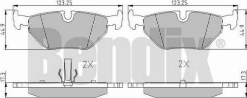 BENDIX 510349 - Тормозные колодки, дисковые, комплект autospares.lv