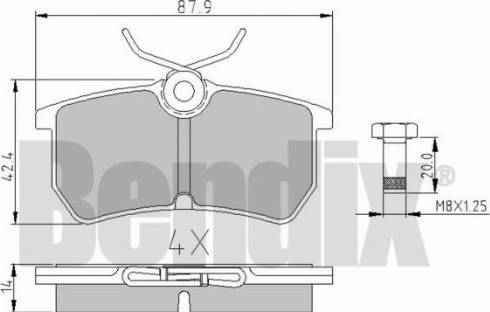 BENDIX 510344 - Тормозные колодки, дисковые, комплект autospares.lv