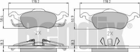 BENDIX 510345 - Тормозные колодки, дисковые, комплект autospares.lv