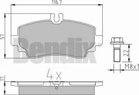 BENDIX 510342 - Тормозные колодки, дисковые, комплект autospares.lv