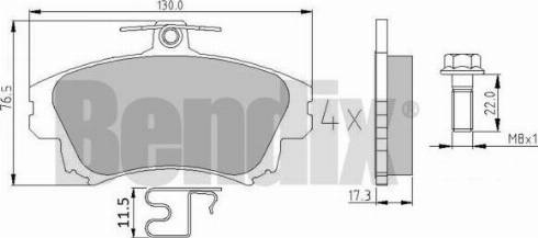 BENDIX 510354 - Тормозные колодки, дисковые, комплект autospares.lv