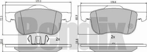 BENDIX 510352 - Тормозные колодки, дисковые, комплект autospares.lv