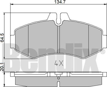 BENDIX 510357 - Тормозные колодки, дисковые, комплект autospares.lv