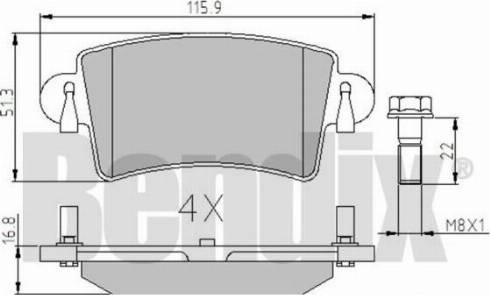 BENDIX 510369 - Тормозные колодки, дисковые, комплект autospares.lv