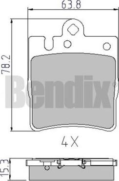 BENDIX 510361 - Тормозные колодки, дисковые, комплект autospares.lv