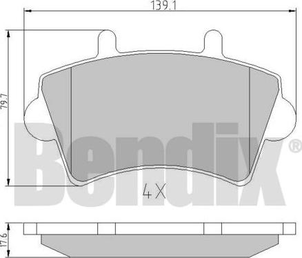 BENDIX 510368 - Тормозные колодки, дисковые, комплект autospares.lv