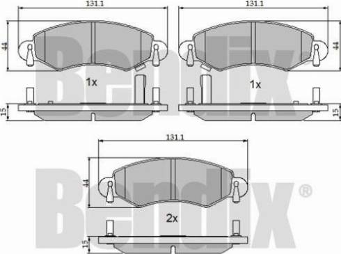 BENDIX 510367 - Тормозные колодки, дисковые, комплект autospares.lv