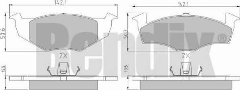 BENDIX 510308 - Тормозные колодки, дисковые, комплект autospares.lv