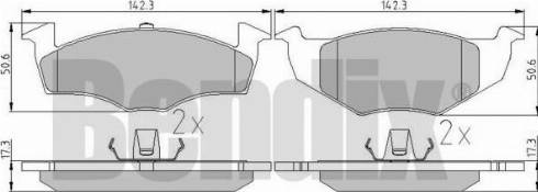 BENDIX 510307 - Тормозные колодки, дисковые, комплект autospares.lv