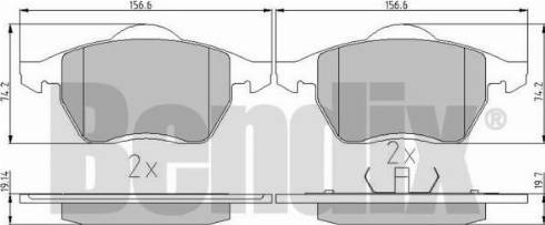 BENDIX 510319 - Тормозные колодки, дисковые, комплект autospares.lv