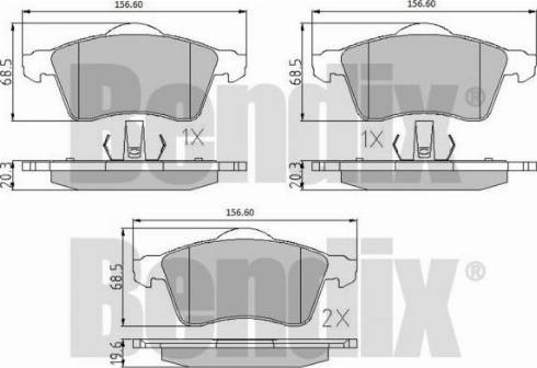 BENDIX 510318 - Тормозные колодки, дисковые, комплект autospares.lv