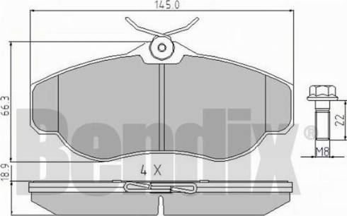 BENDIX 510313 - Тормозные колодки, дисковые, комплект autospares.lv