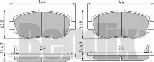 BENDIX 510312 - Тормозные колодки, дисковые, комплект autospares.lv